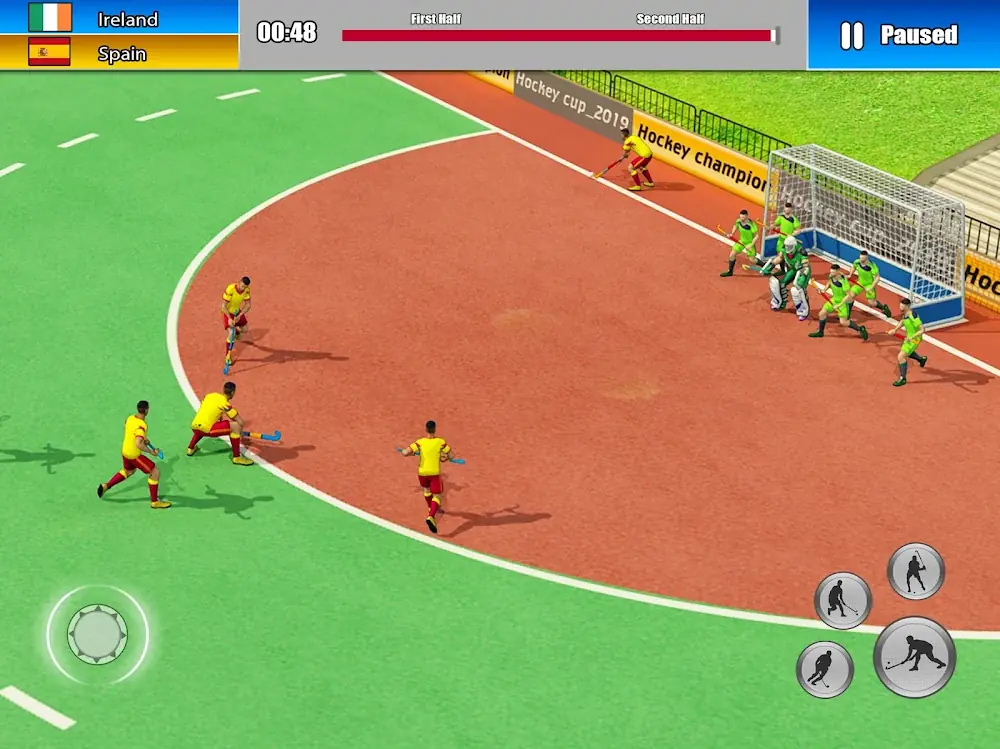 Jogada a meio-campo entre duas seleções em Field Hockey Game